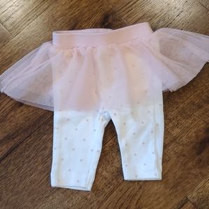 Girls pink & white polka dot tutu pants size NB